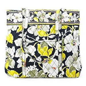 Yellow and black floral tote (Dogwood)